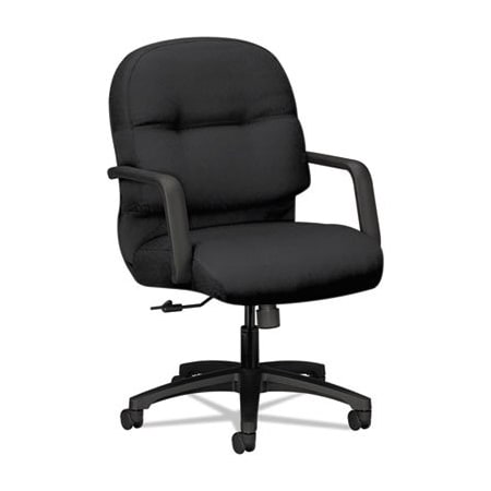 Hon PILLOW-SOFT 2090 MANAGERIAL MID-BACK SWIVEL/TILT CHAIR, UP TO 300lb, BLACK SEAT/BACK, BASE 2092CU10T